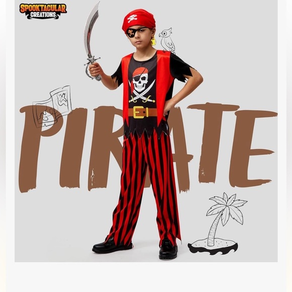 Spooktacular Creations Halloween 3T Pirate Costume Toddler Pirate Outfit - Picture 7 of 9